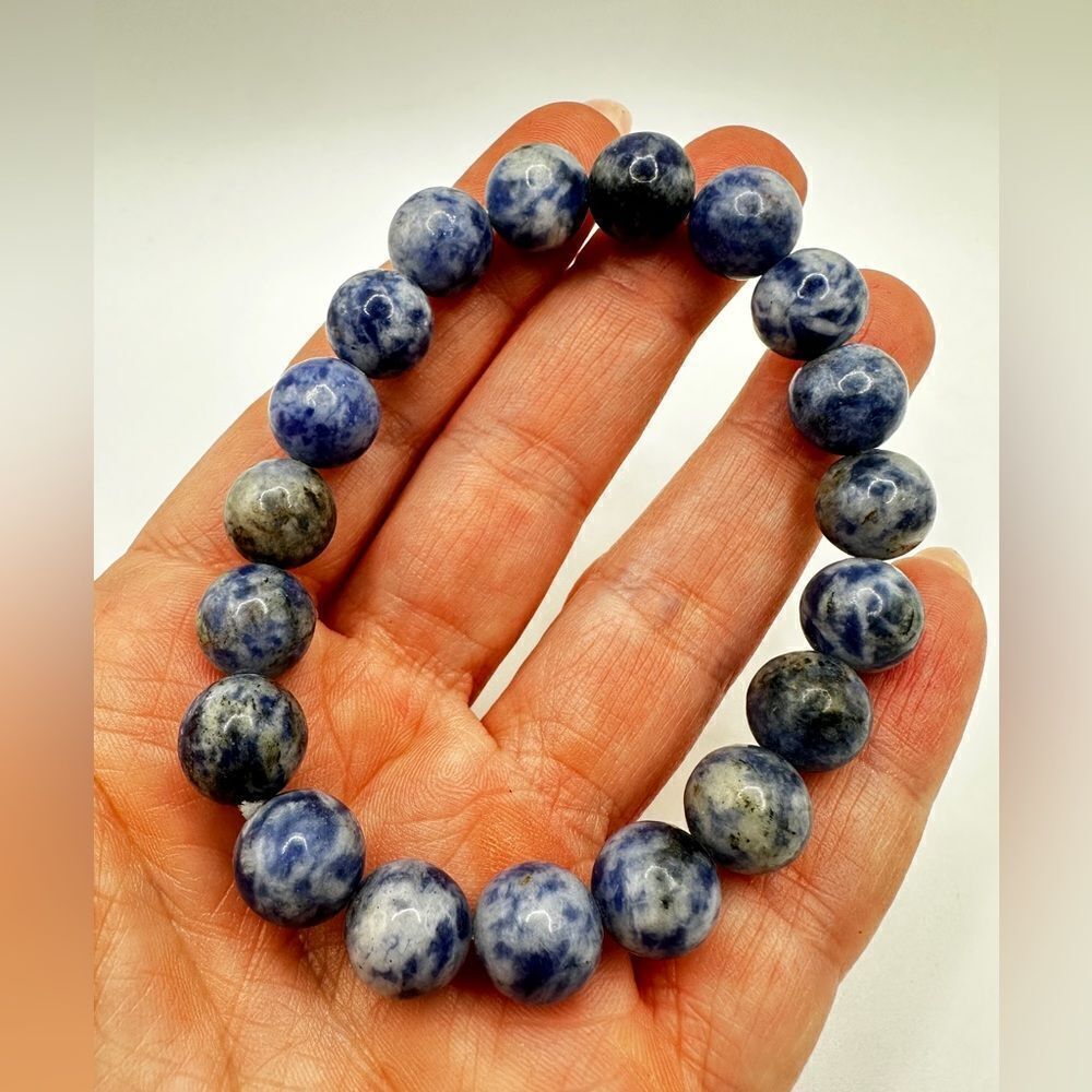 SALE! 11mm sodalite stone‎ beaded stretchy bracelet!